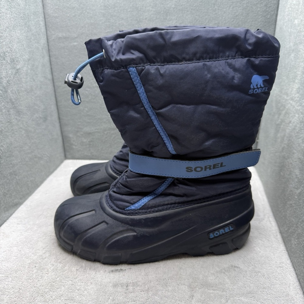 SOREL Youth Flurry Snow Boots Size 6 Blue Waterproof Insulated NY1965-464
